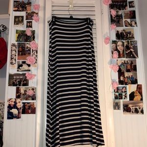 Blue Striped Maxi Skirt